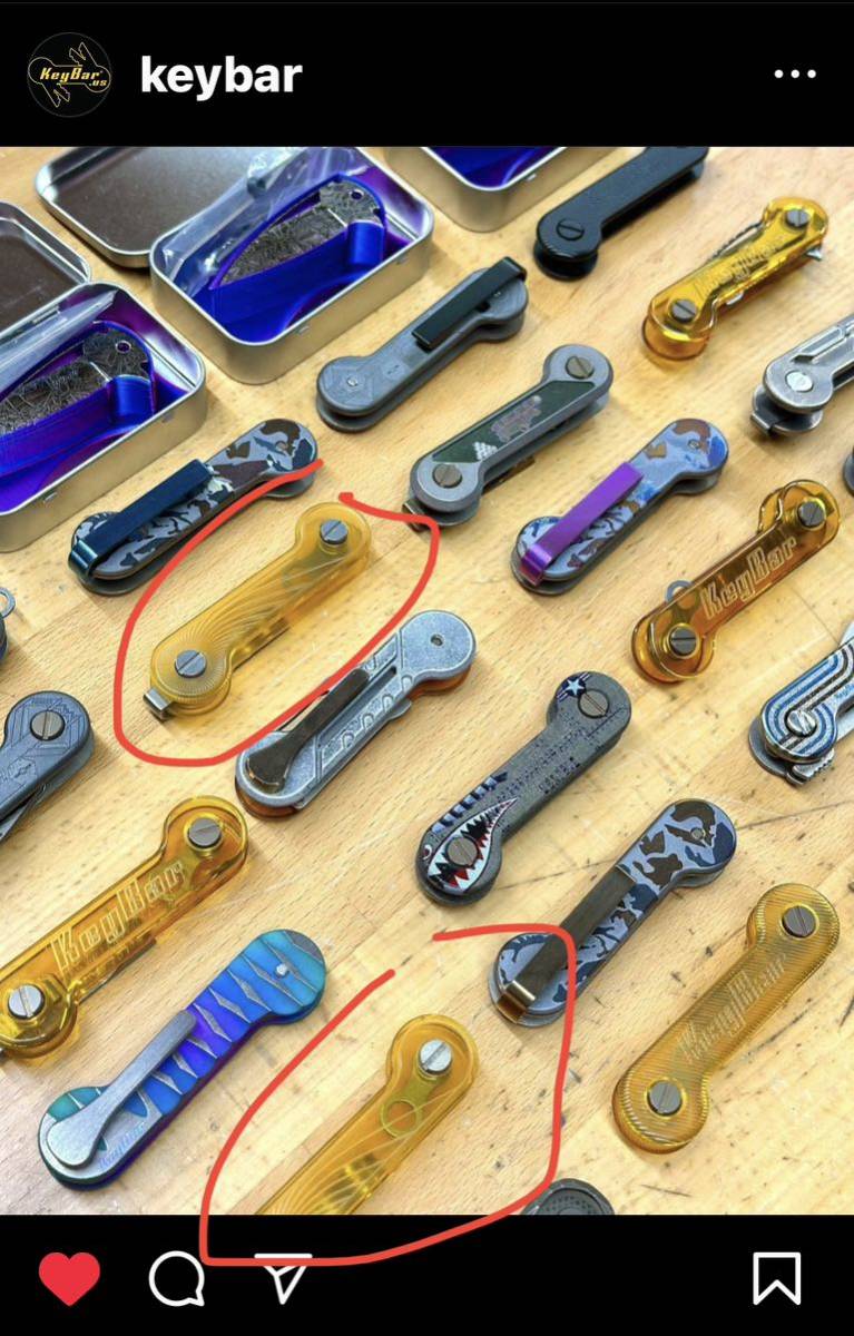 KeyBar Custom Editions - Ultem材 クリップ無し 新型チタンネジ付き