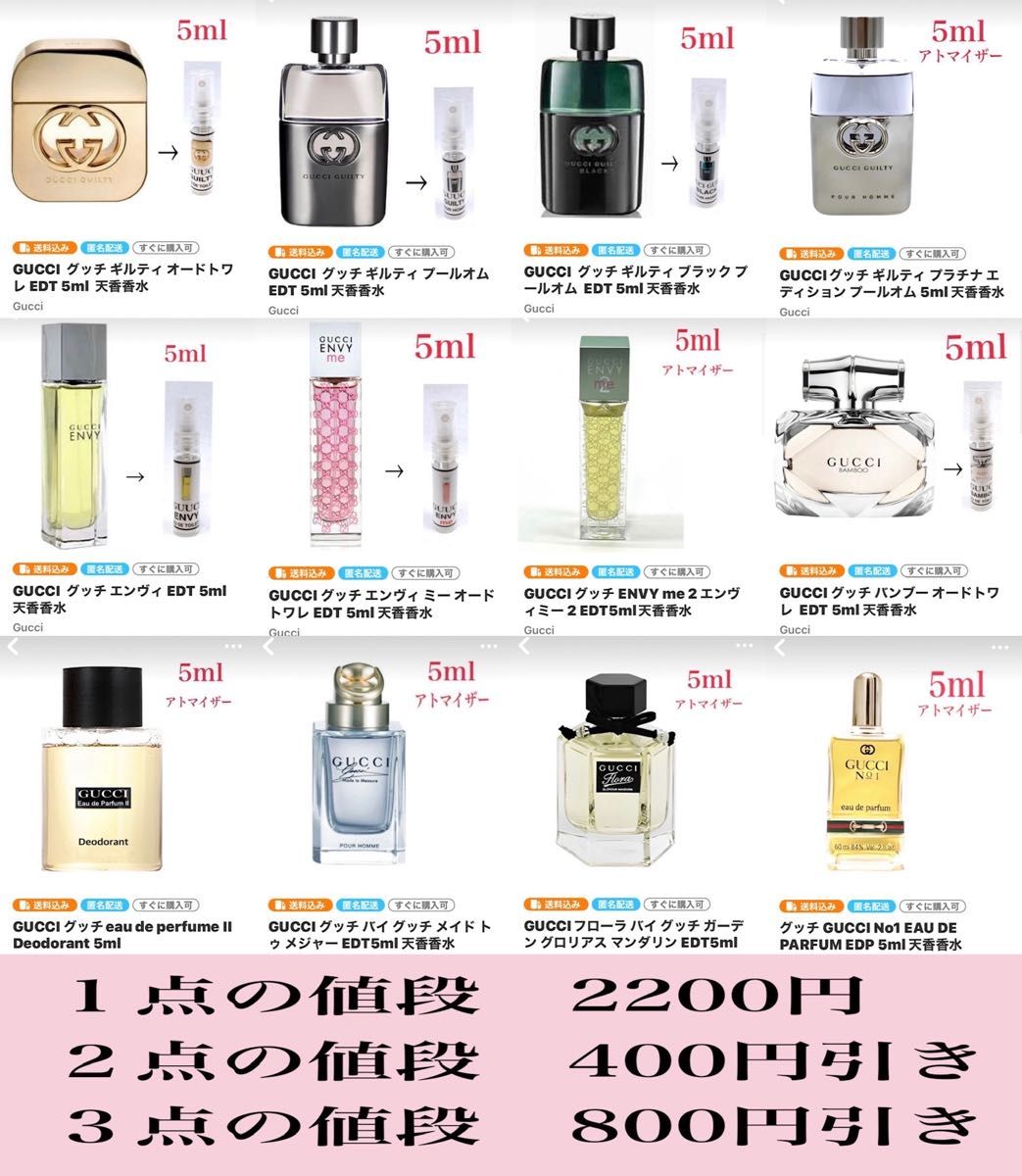 GUCCI グッチ バイ グッチ メイド トゥ メジャー EDT5ml 天香香水
