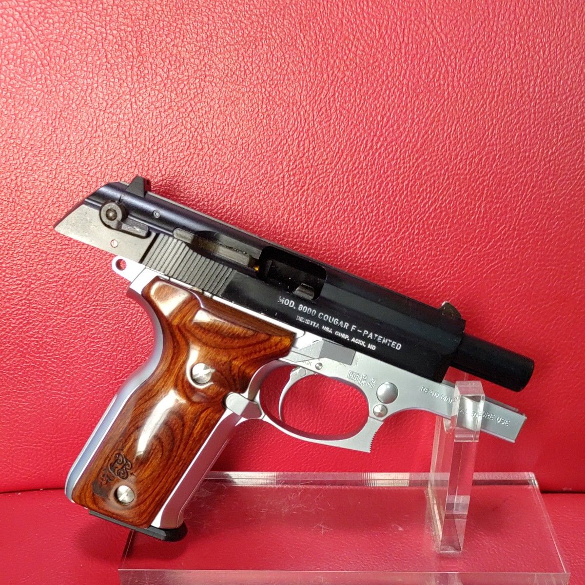 KSC M8000 クーガーF INOX ステンレスシルバー木製グリップ付き