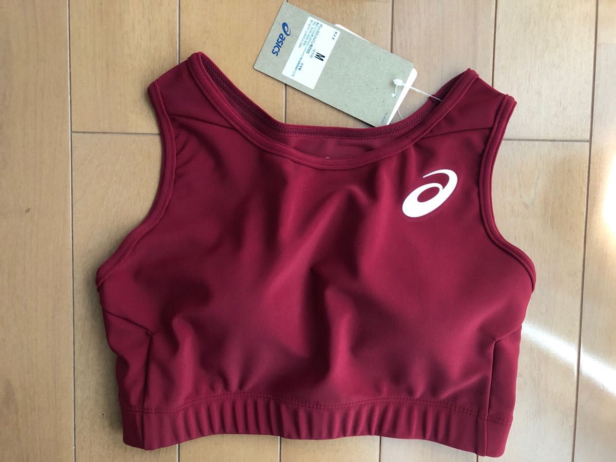 新品Mサイズ】アシックス 女子陸上ユニフォーム上下セット エンジ色