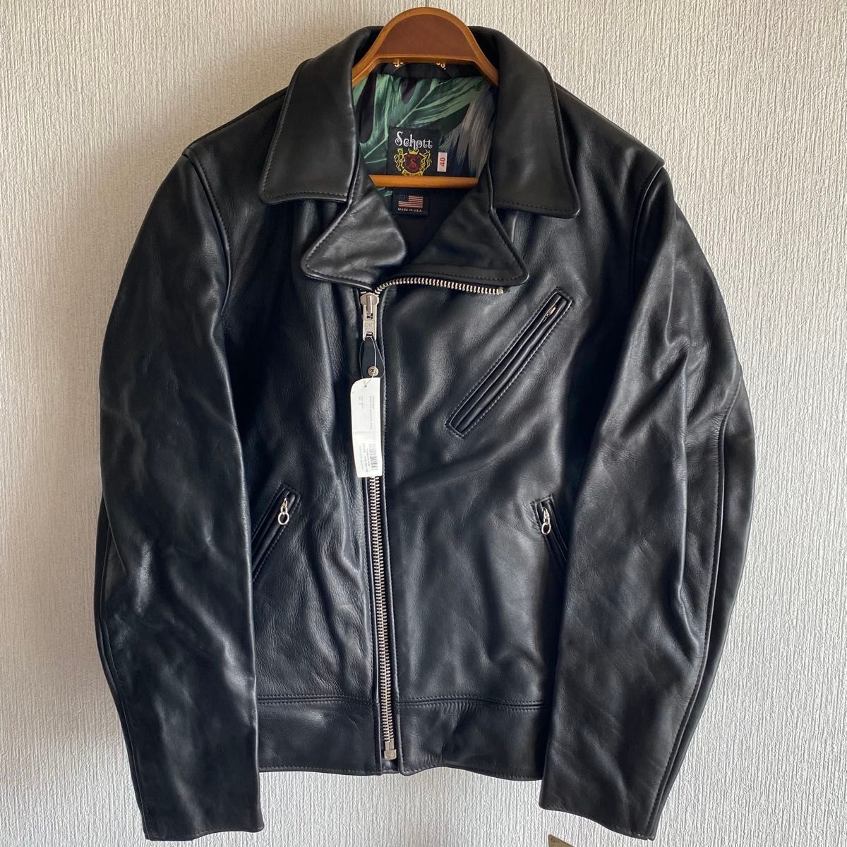 レア デッドストック 【米国製】Stussy x Schott レザーライダース