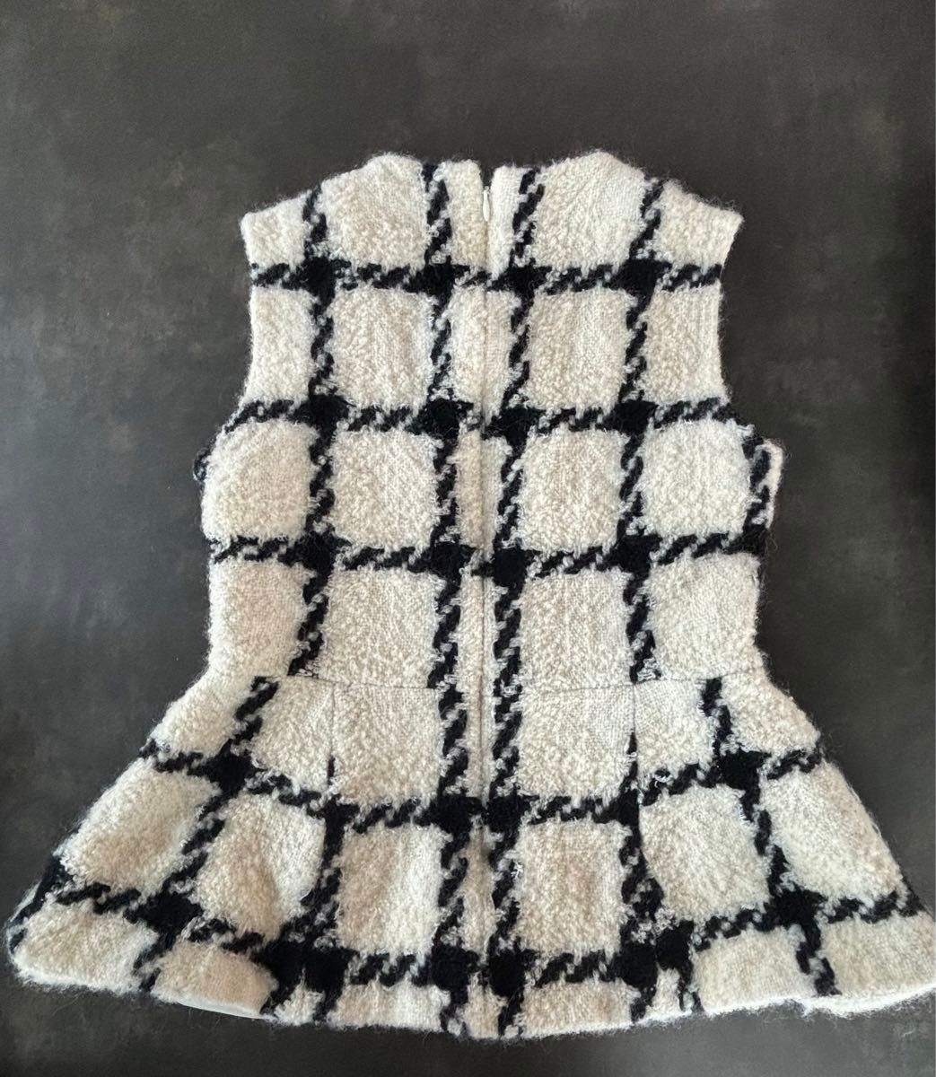 sheller】チェック ツイード ペプラムトップス トップス 秋服 シェリエ