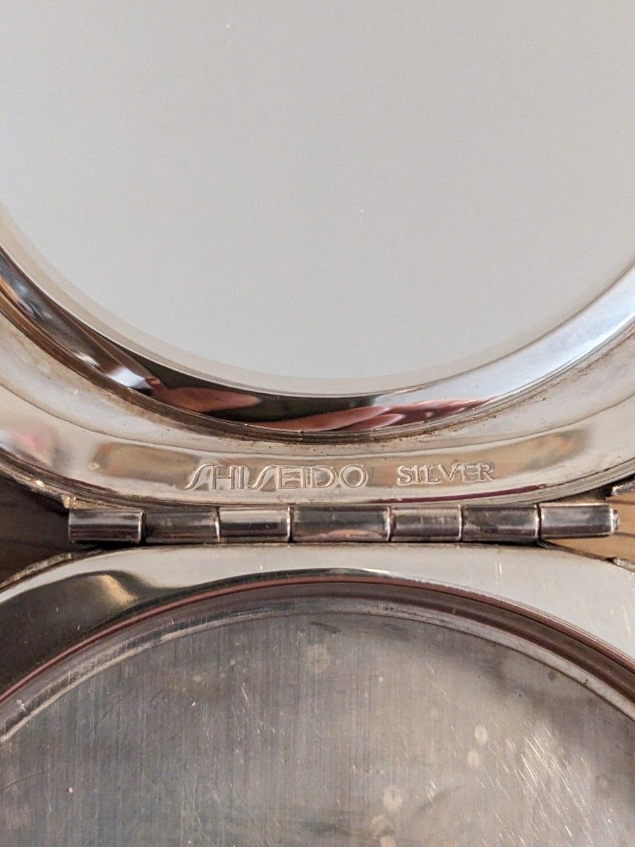 SHISEIDO 資生堂 シセイドウ SILVER 刻印 純銀 昭和レトロ コンパクト