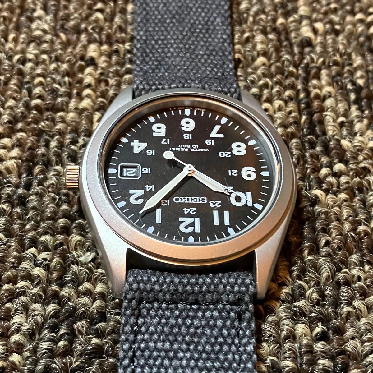 SEIKO セイコー ミリタリー ブラック文字盤 クォーツ 中古品｜Yahoo