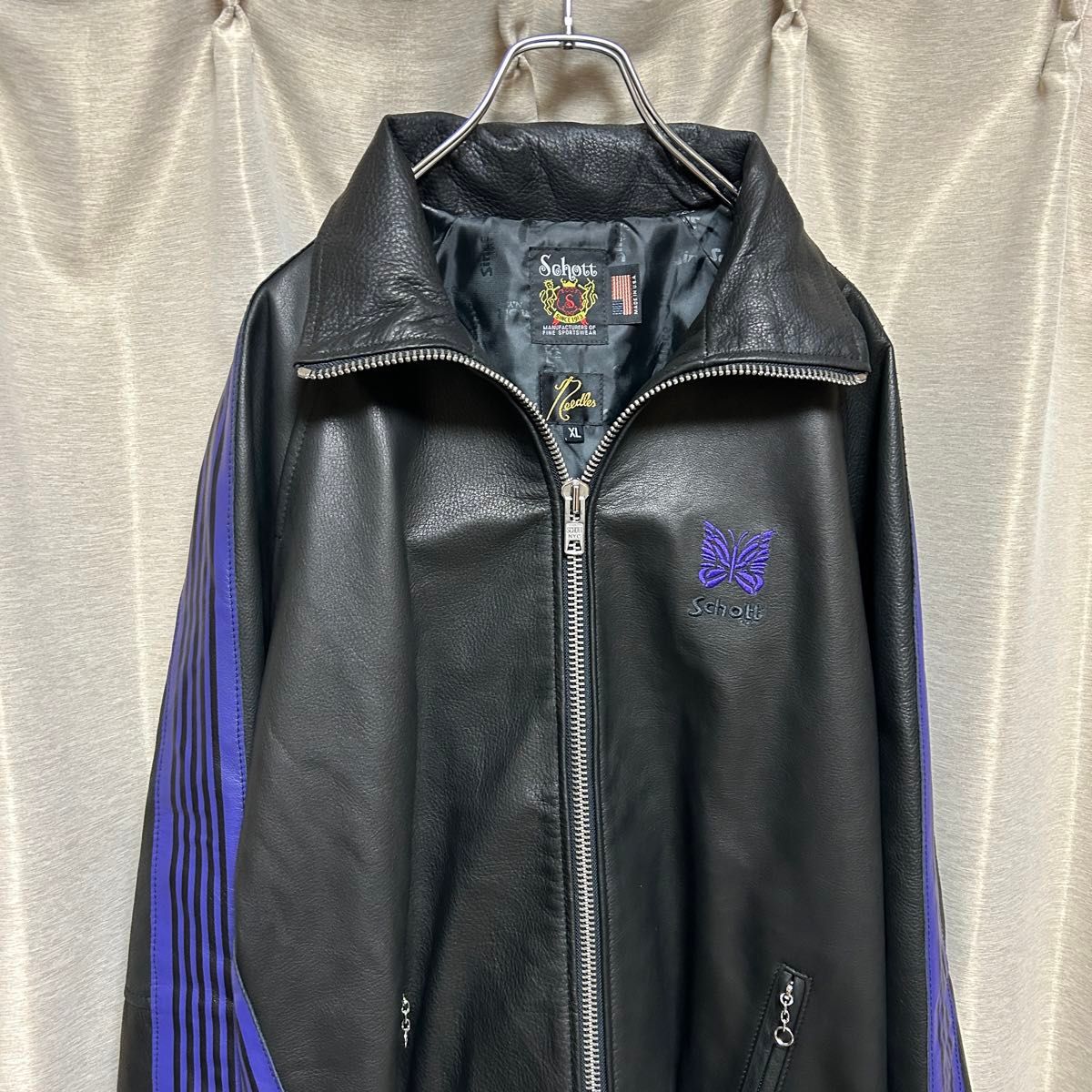 Schott × needles レザー トラックジャケット｜Yahoo!フリマ（旧PayPay
