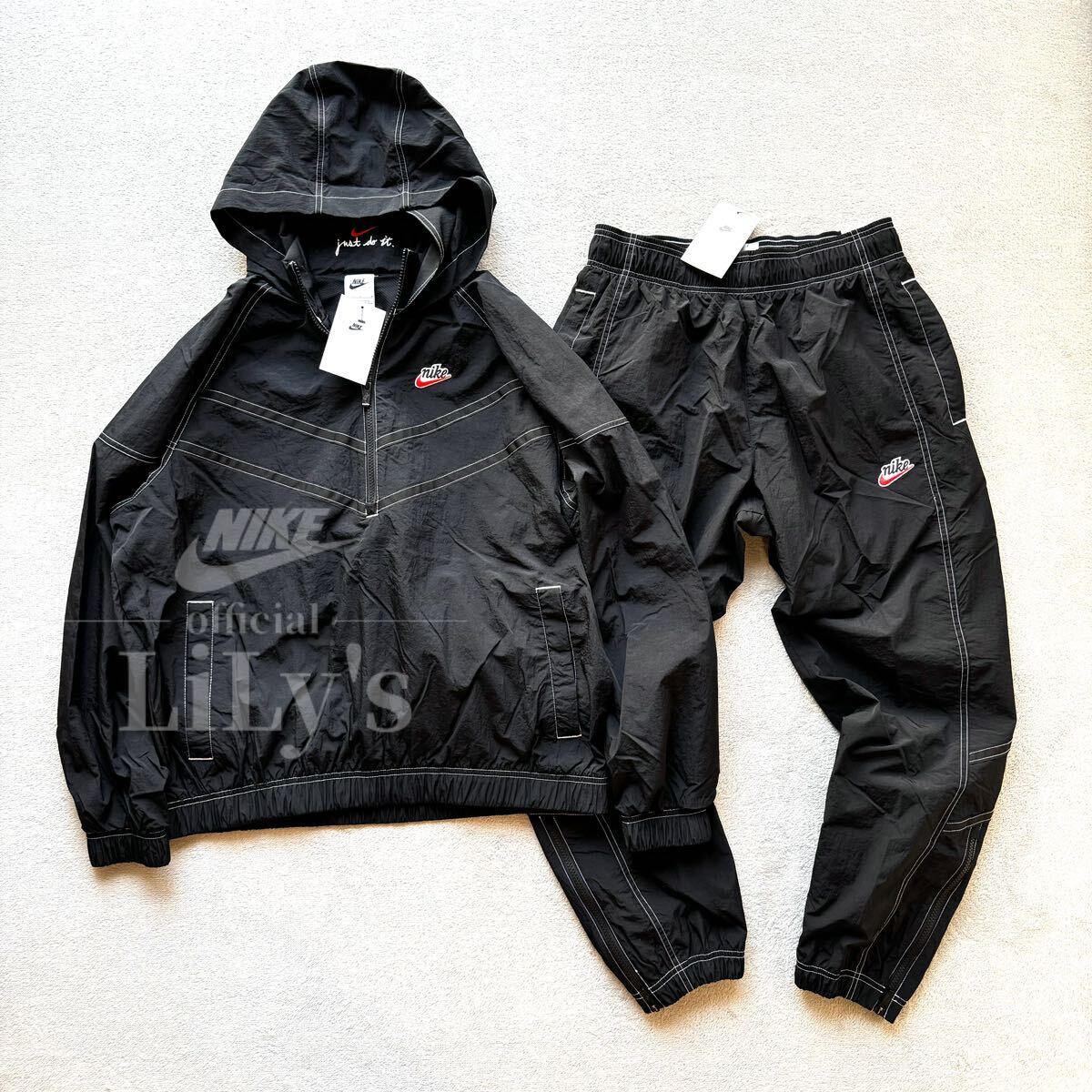 新品未使用 NIKE上下セットアップ Sサイズ 黒赤 ナイキ スウォッシュ