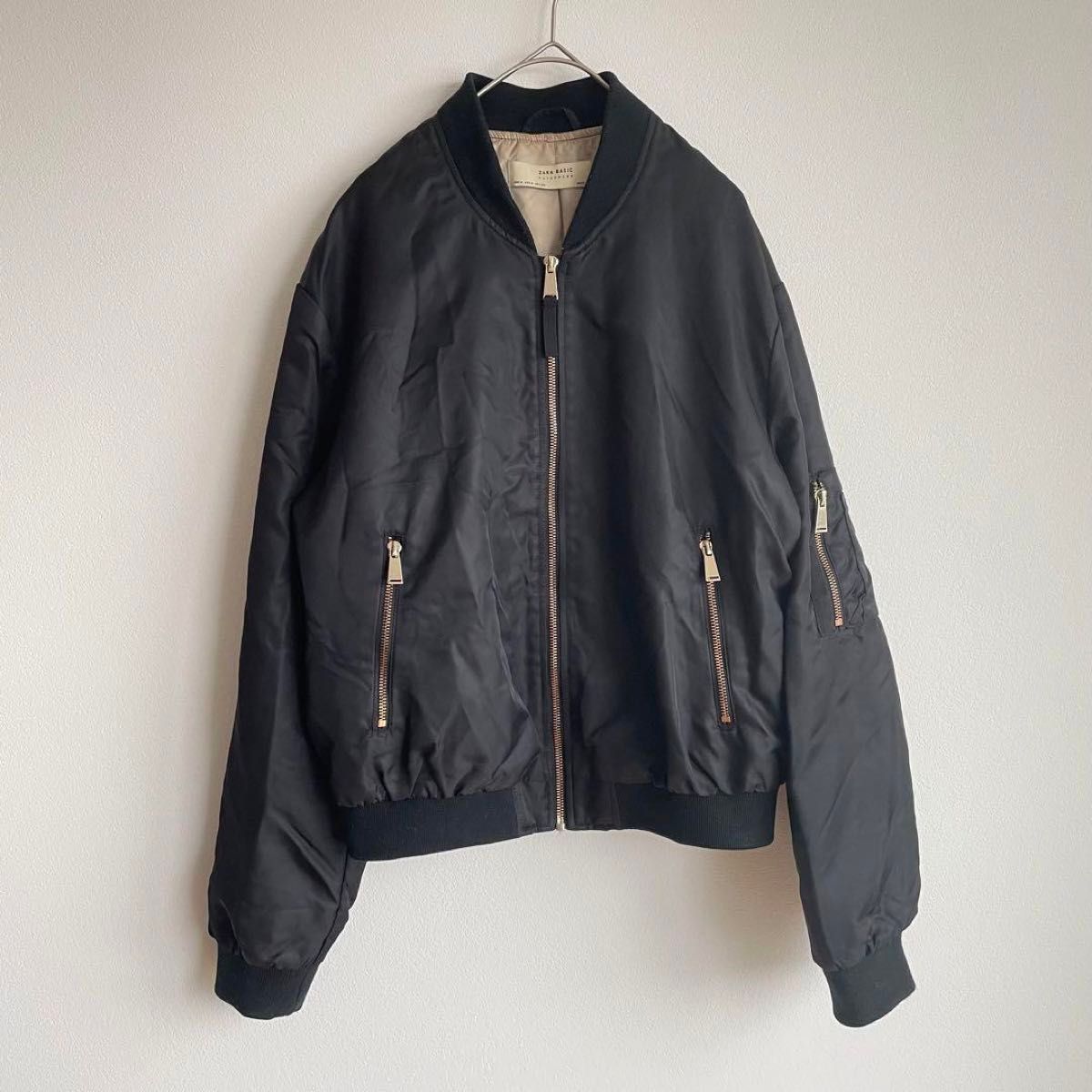 ZARA ザラ MA-1 ブルゾン フライトジャケット 黒 M アウター