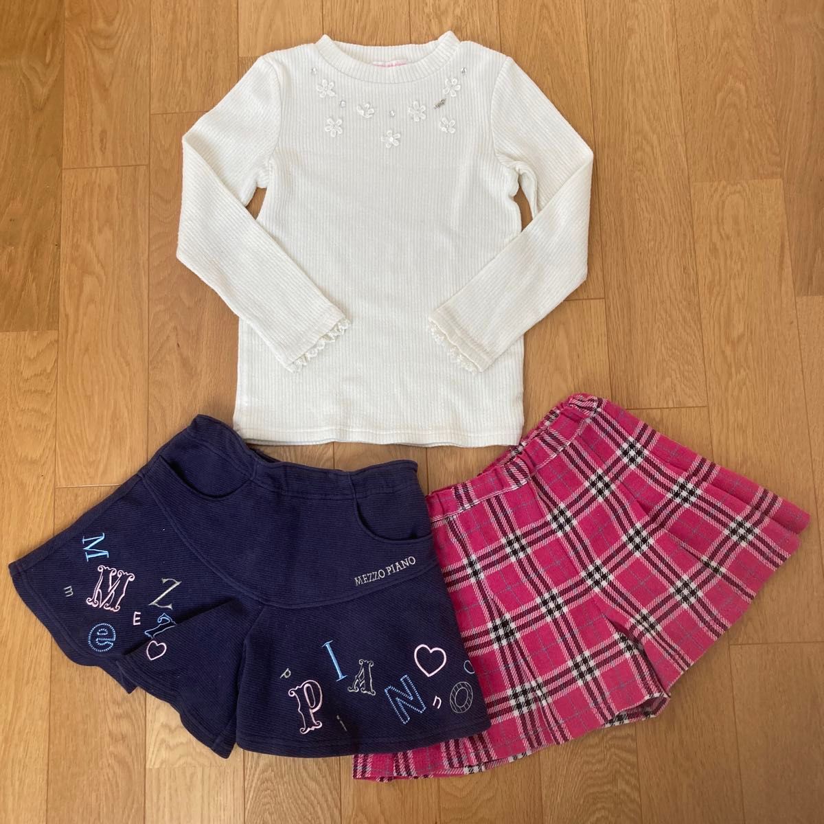 メゾピアノ 130サイズ3点セット ナルミヤ 女の子 子供服 冬用上下