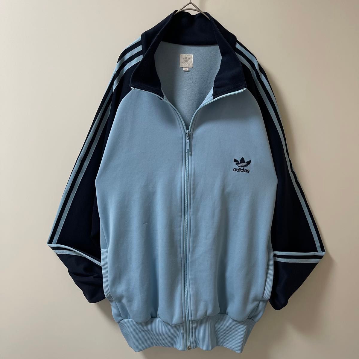 2XL美品90s】アディダス刺繍トラックジャケット古着ジャージトップ 紺