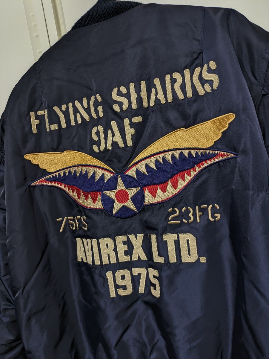AVIREX/美品メンズXL/MA-1フライトジャケット/FLYING SHARKSフライング