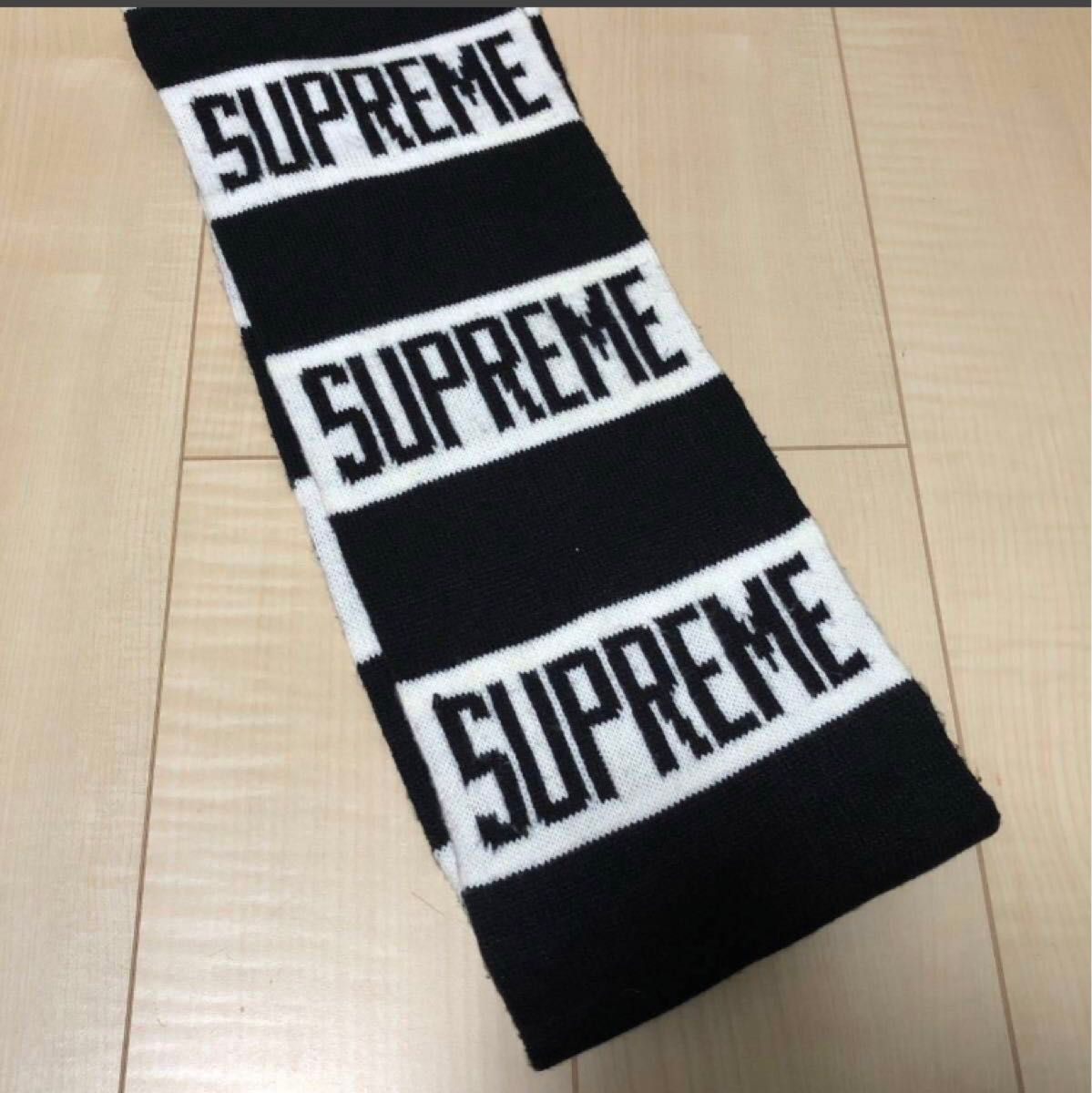 Supreme Bar Stripe Scarf Black シュプリーム マフラー 黒 ブラック