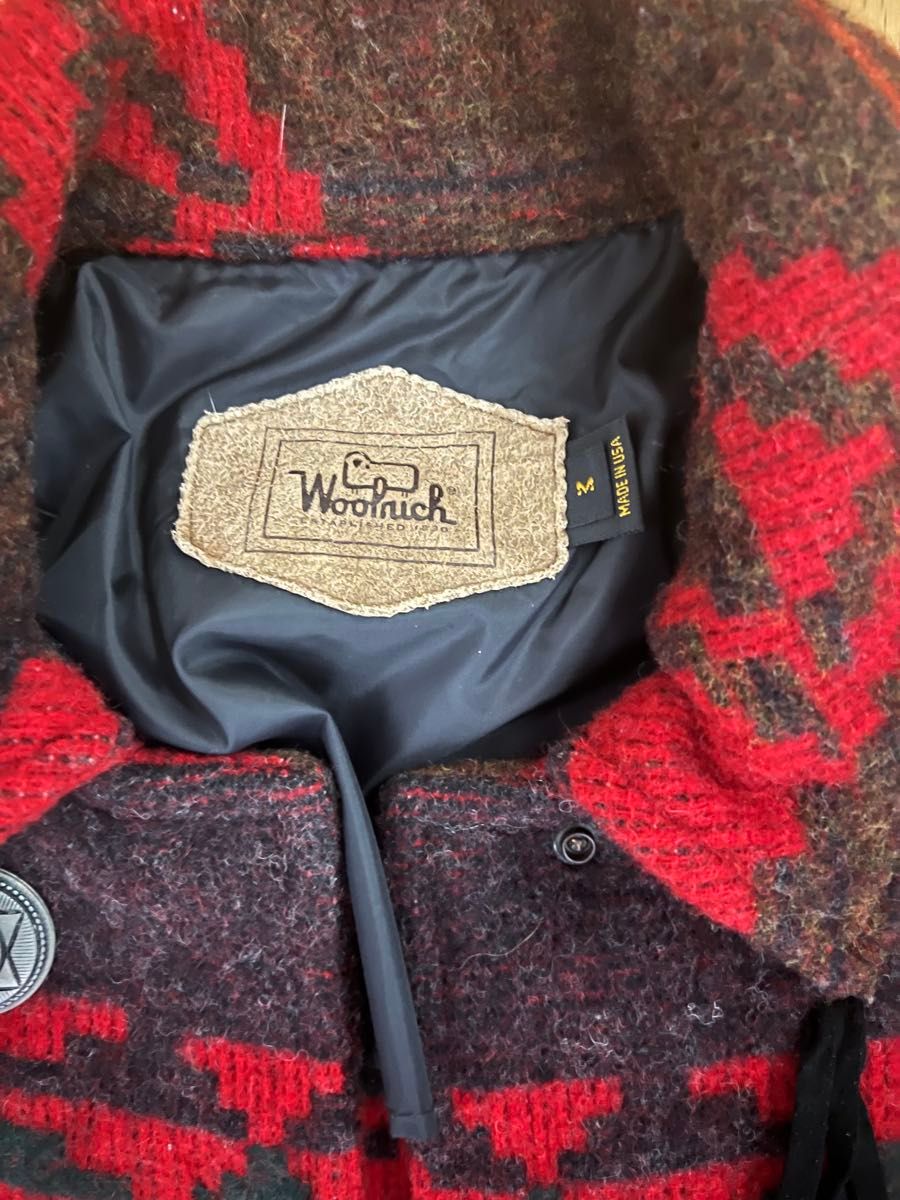 90s USA製 Woolrichウールリッチ ネイティブ柄 ロング ウール