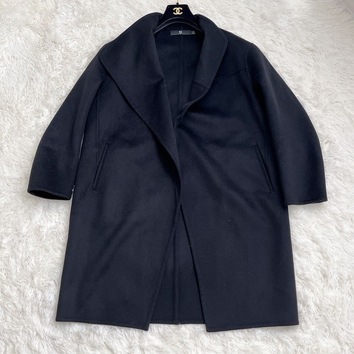 ユニクロ +J UNIQLO プラスジェイ カシミヤブレンドノーカラーコート