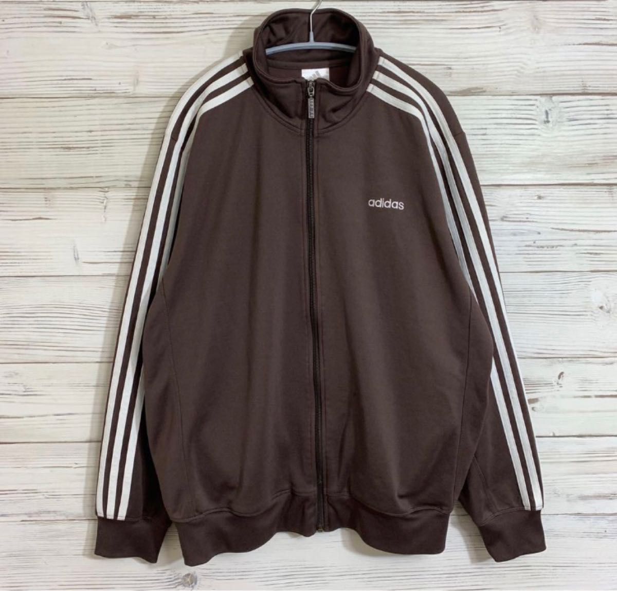 adidas アディダストラックジャケット リニアロゴ ブラウン 茶 2XO