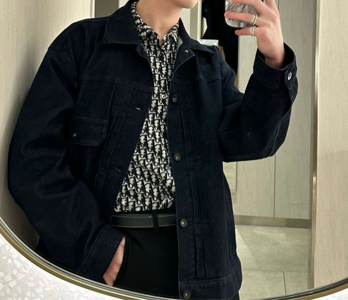 CHRISTIAN DIOR オブリーク コットン ジャガード シャツ ほぼ未使用