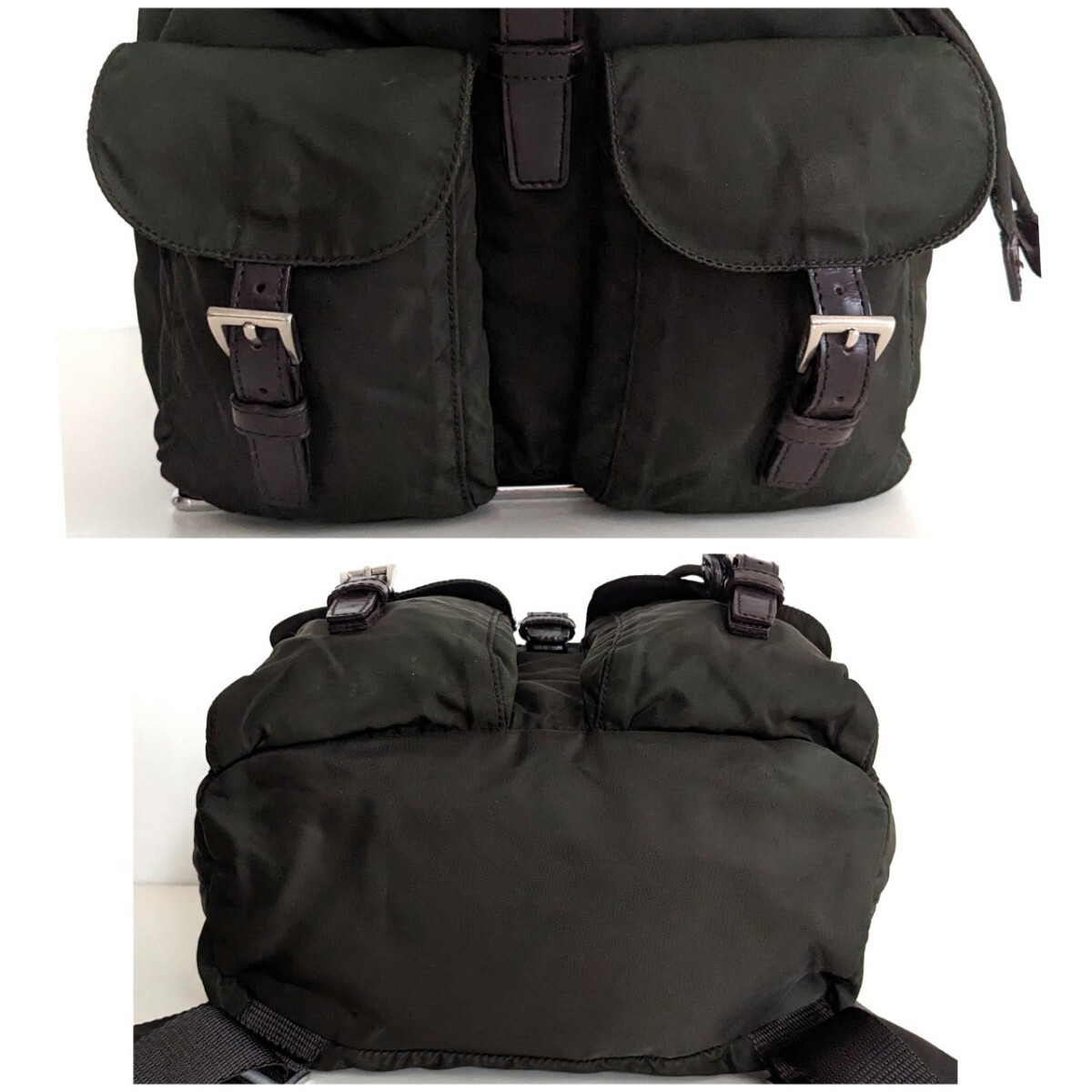 良品 プラダ ナイロン レザー 巾着 ミニリュック vintage バッグ 軽量