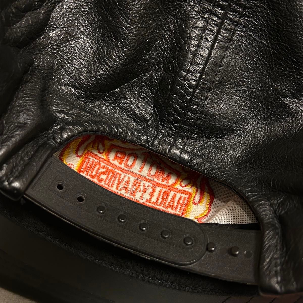 希少 90s Harley-Davidson ハーレーダビッドソン レザー キャップ 帽子