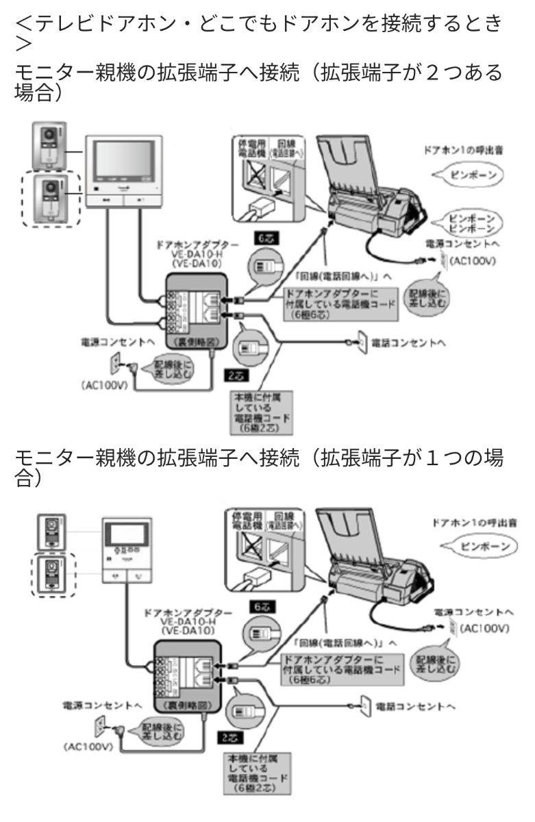 VE−DA10ドアホンアダプター パナソニック｜Yahoo!フリマ（旧PayPay