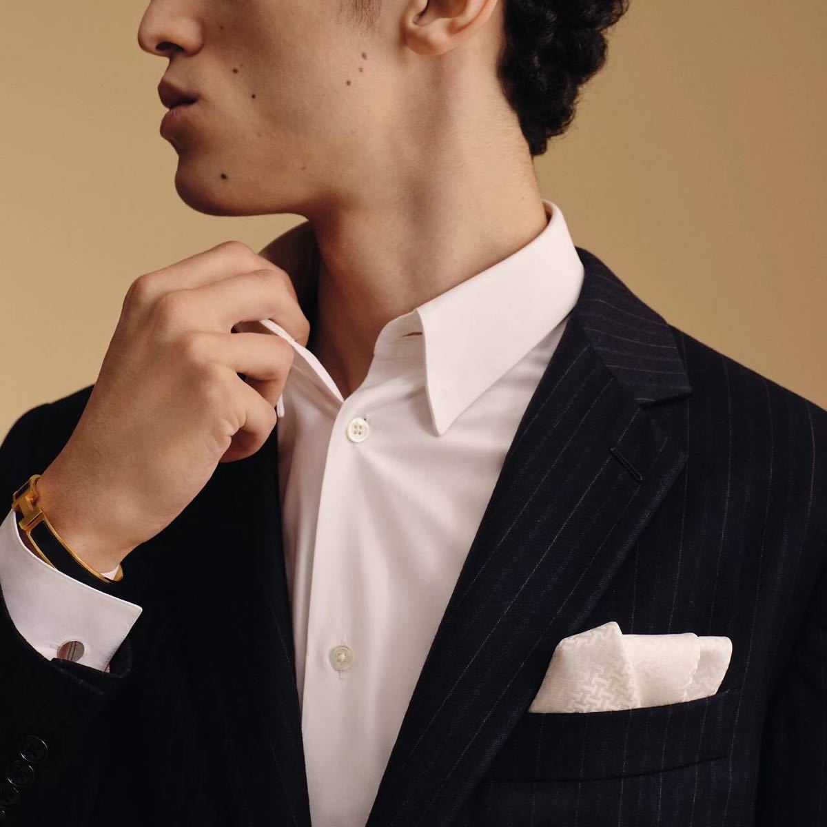 未使用新品】HERMES エルメス《アップサイド・ダウン》ポケットチーフ