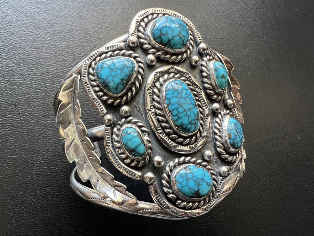 NAVAJO【OLD PAWN】1960～70's ネバダブルー ターコイズ クラスター