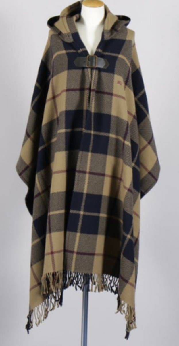 美品☆ BURBERRY BLUE LABEL ポンチョ ケープ コート 38 BURBERRY BLUE