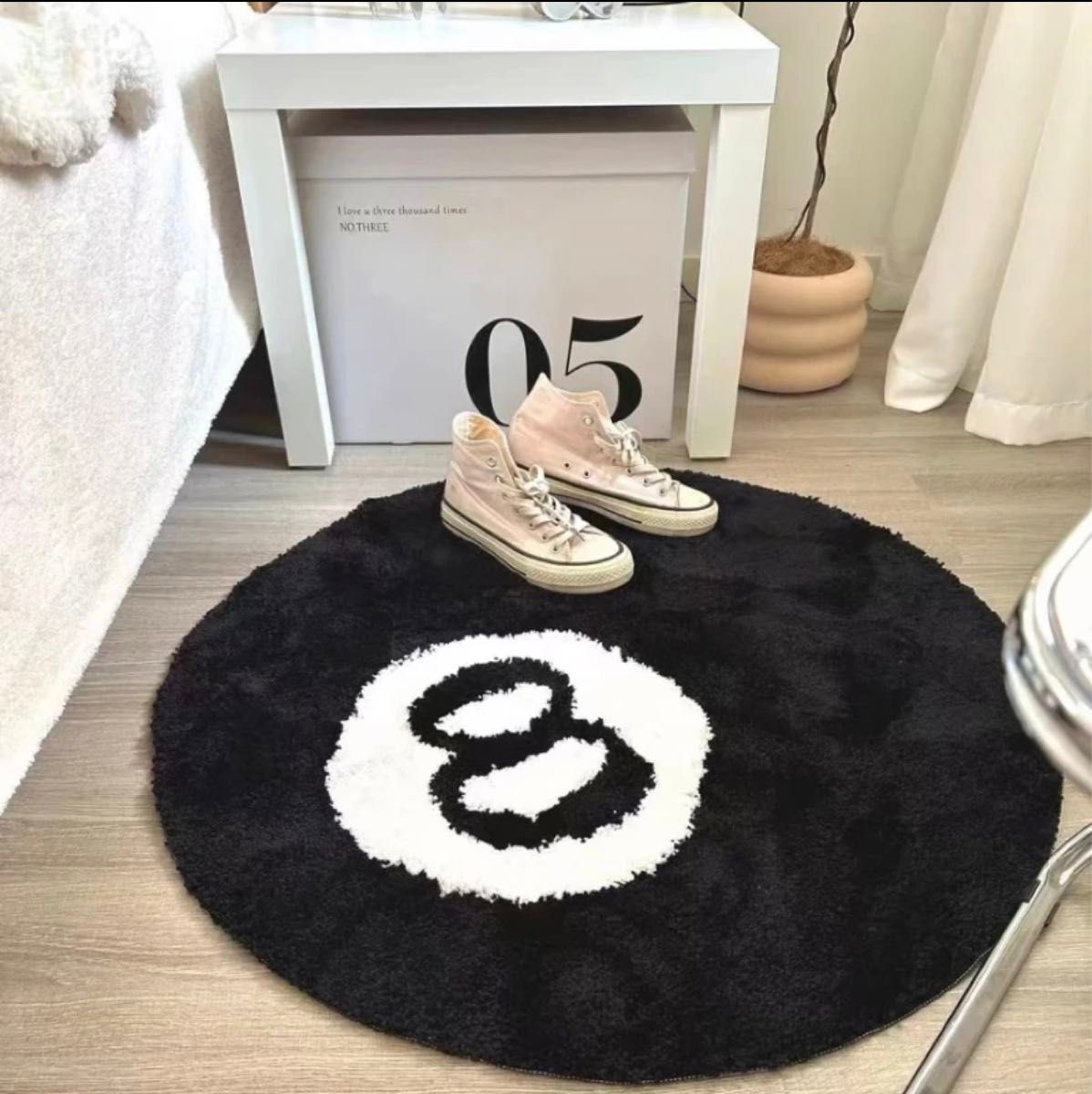 60 stussy 8ボール ラグ カーペット エイトボール ブラック マット
