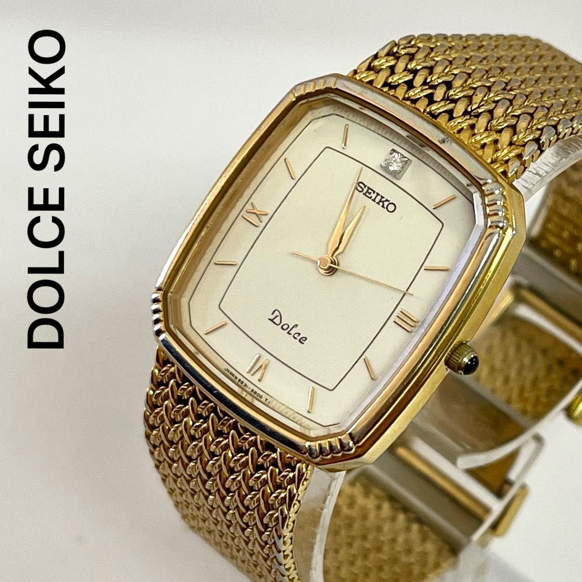 稼働 SEIKO DOLCE 腕時計 メンズ クォーツ ダイヤモンド ドルチェ