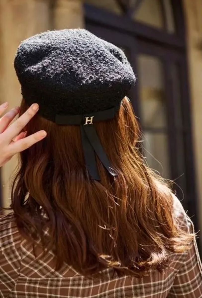 Herlipto Tweed Beret ハーリップトゥ black×white / black】Tweed Beret
