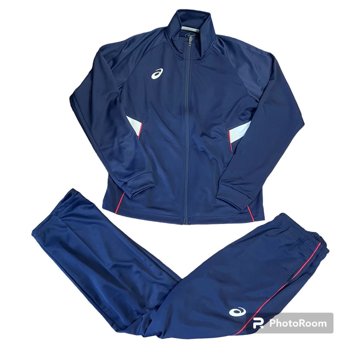 超希少品】asics アシックス ジャージ セットアップ 上下 ネイビー 紺