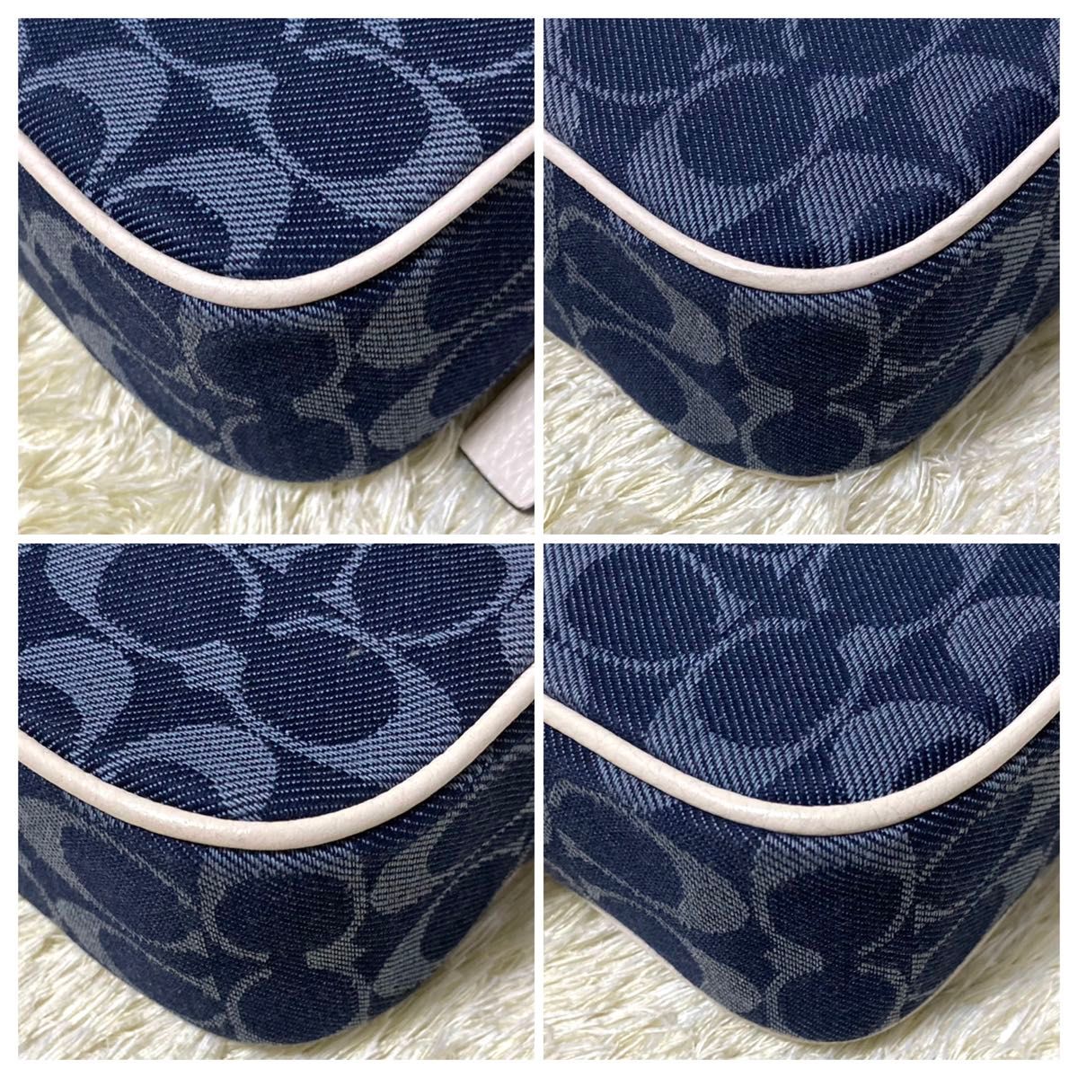 極美品】COACH コーチ カメラバッグ レザー キャンバス デニム