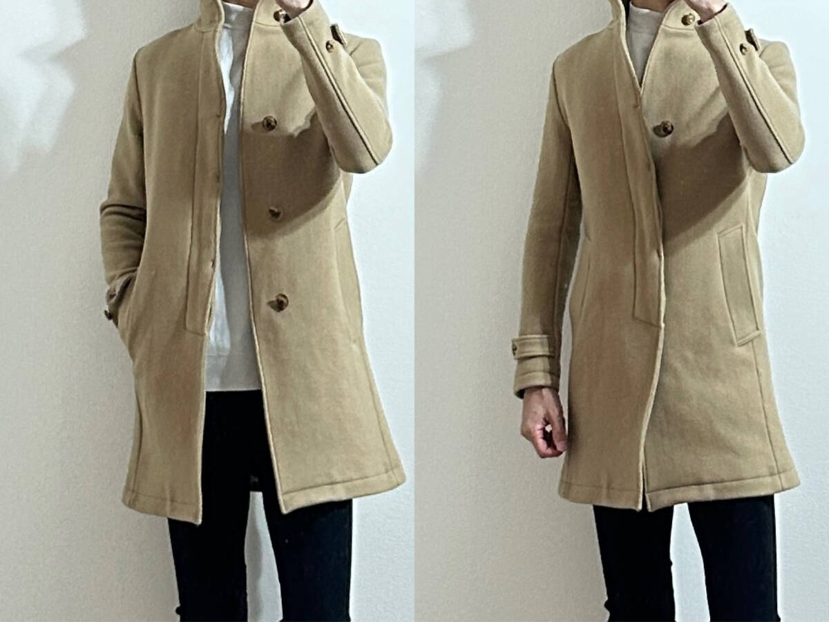 LEON掲載 定価9 1万 junhashimoto STAND COLLAR COAT 3 ベージュ