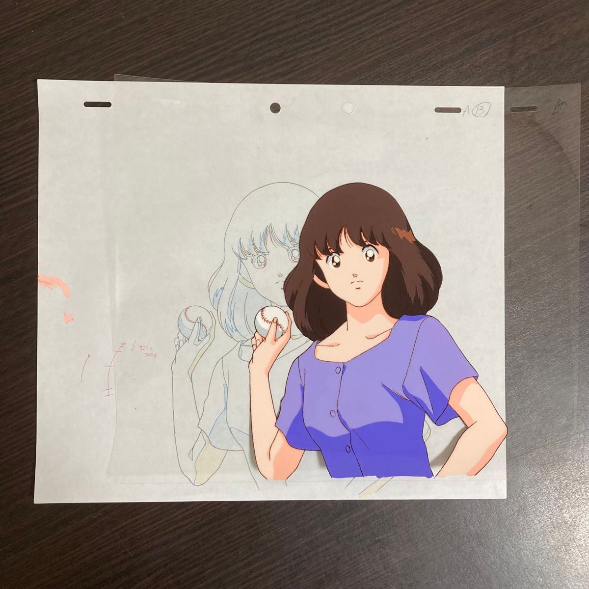 真作】タッチ「浅倉南」セル画 あだち充 ヒロイン 甲子園 アニメ