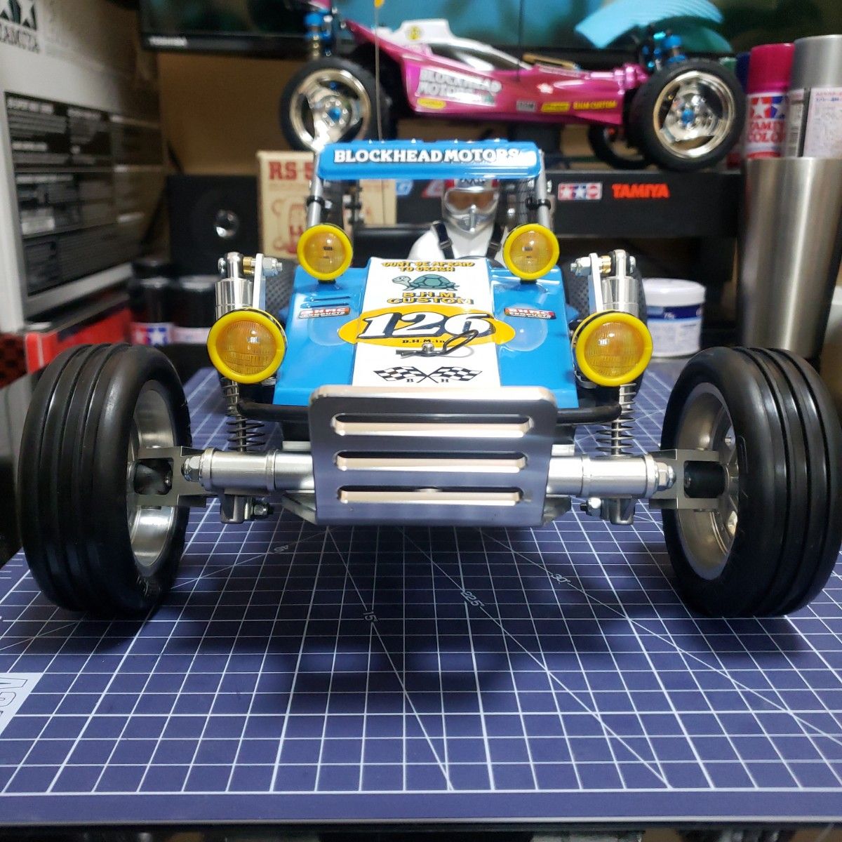 タミヤ ワイルドワンオフローダー ブロックヘッドモータース XB