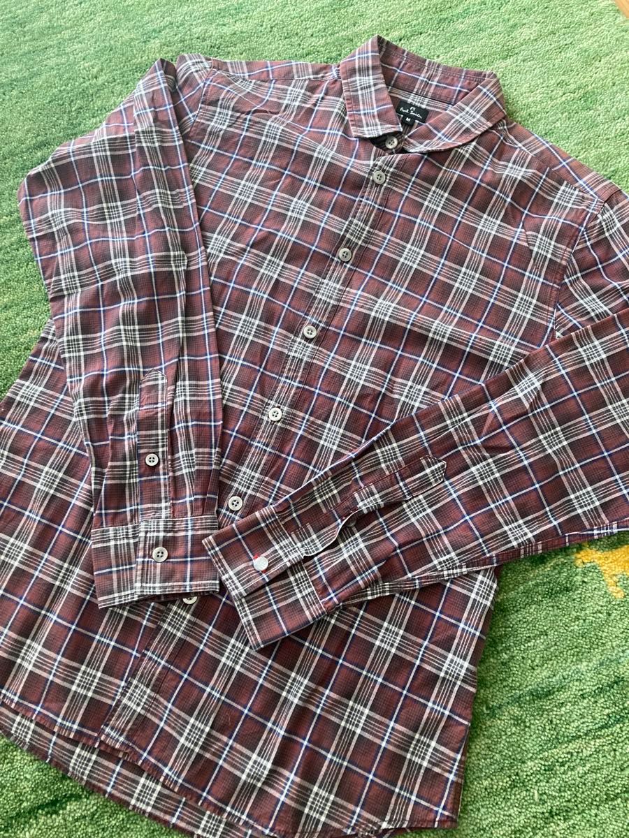 ウール100% 【希少】PS Paul Smith ポールスミス 赤チェック柄 ウール