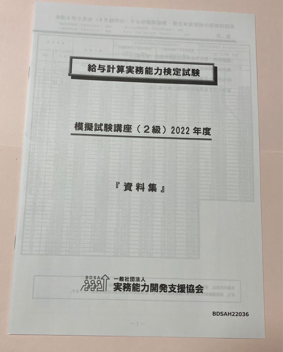 給与計算実務能力検定試験 模擬試験問題2級 2022年度｜Yahoo!フリマ