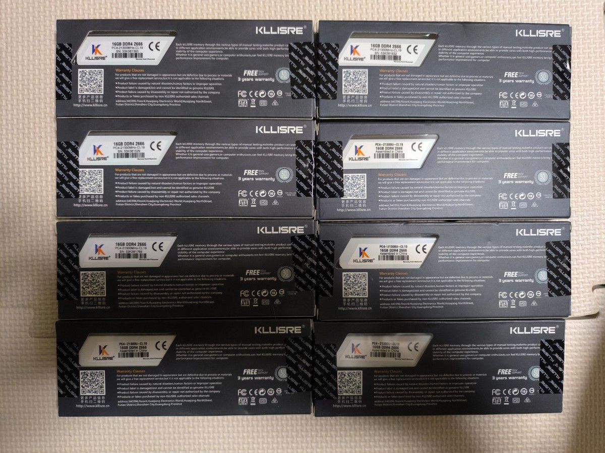 KLLISRE 16GB DDR4 2666 PC用メモリ 8個セット まとめ売り｜Yahoo