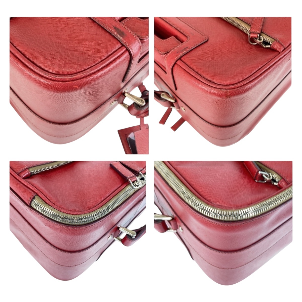 PRADA プラダ トライアングルロゴ キャリーケース サフィアーノ レッド