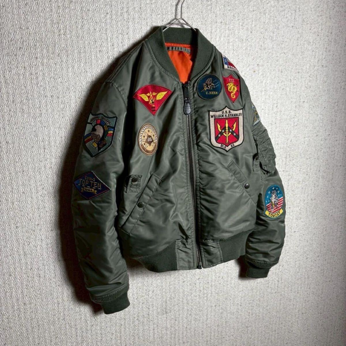 トップガン】アヴィレックス MA-1 フライトジャケット ワッペン カーキ