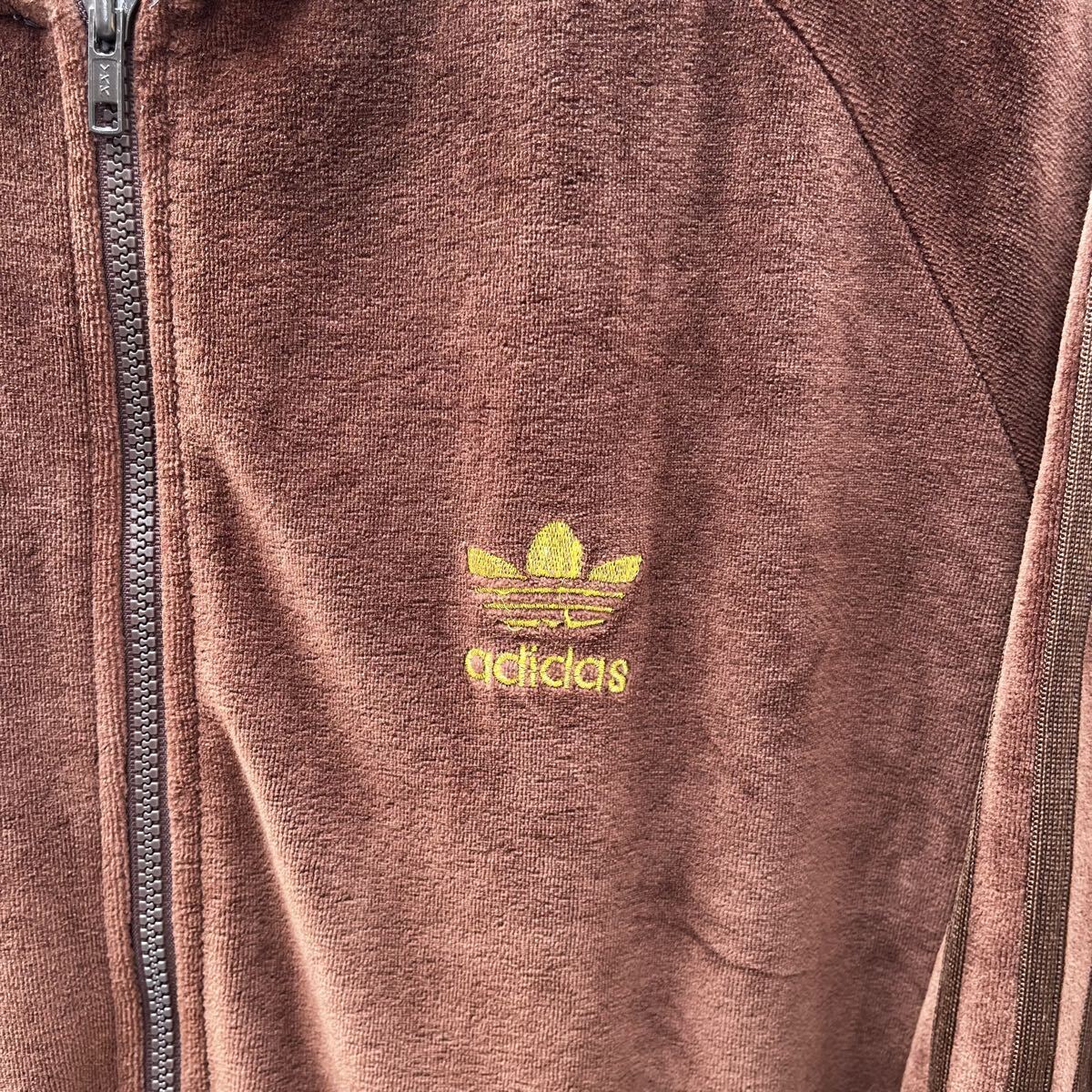 90s adidas アディダス ベロア トラックジャケット ジャージ ブラウン