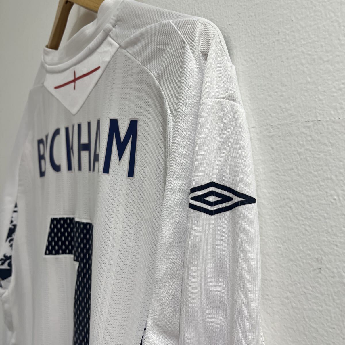 UMBRO イングランド代表 07-09 ホーム ユニフォーム #7 ベッカム 長袖
