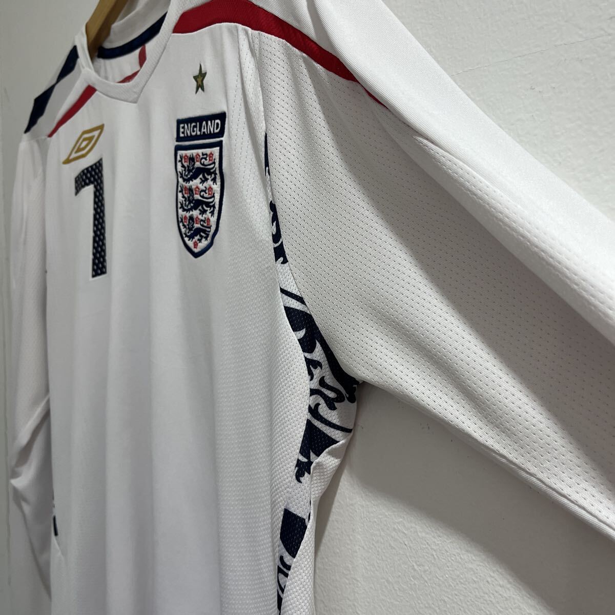 UMBRO イングランド代表 07-09 ホーム ユニフォーム #7 ベッカム 長袖