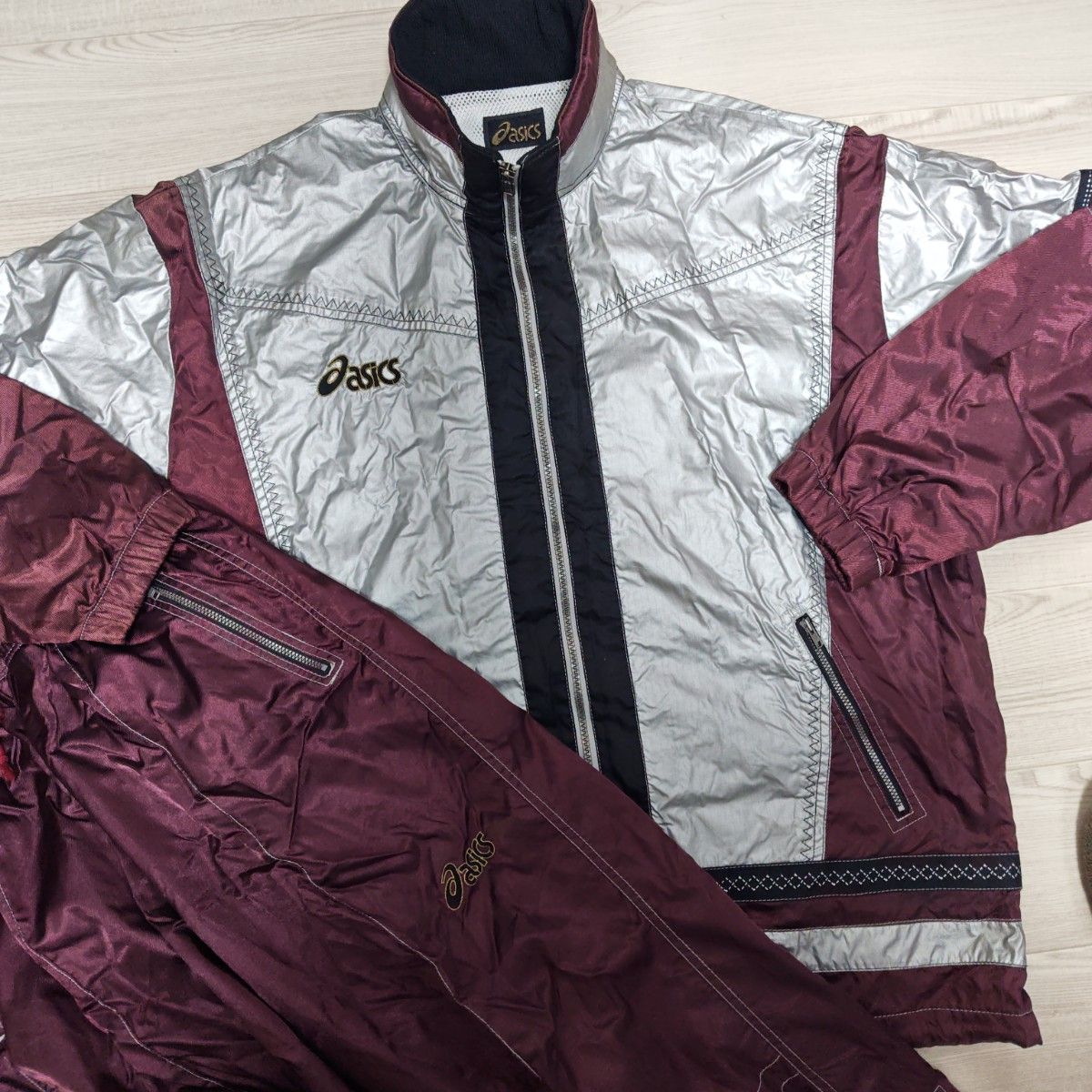 ASICSアシックス90's 上下 ジャージナイロンセットアップウインド