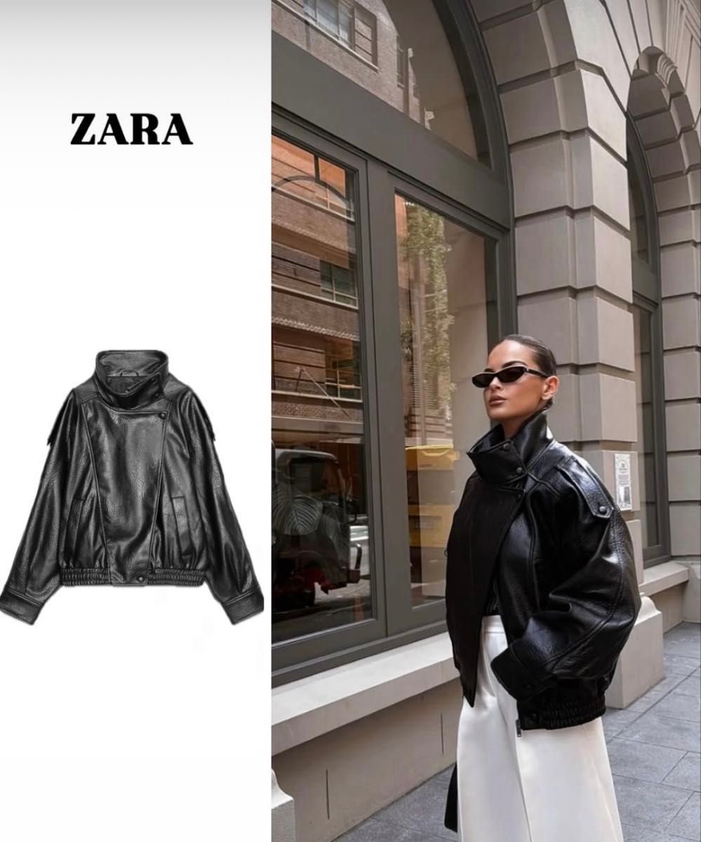ZARA フェイクレザージャケット サイズXL｜Yahoo!フリマ（旧PayPayフリマ）
