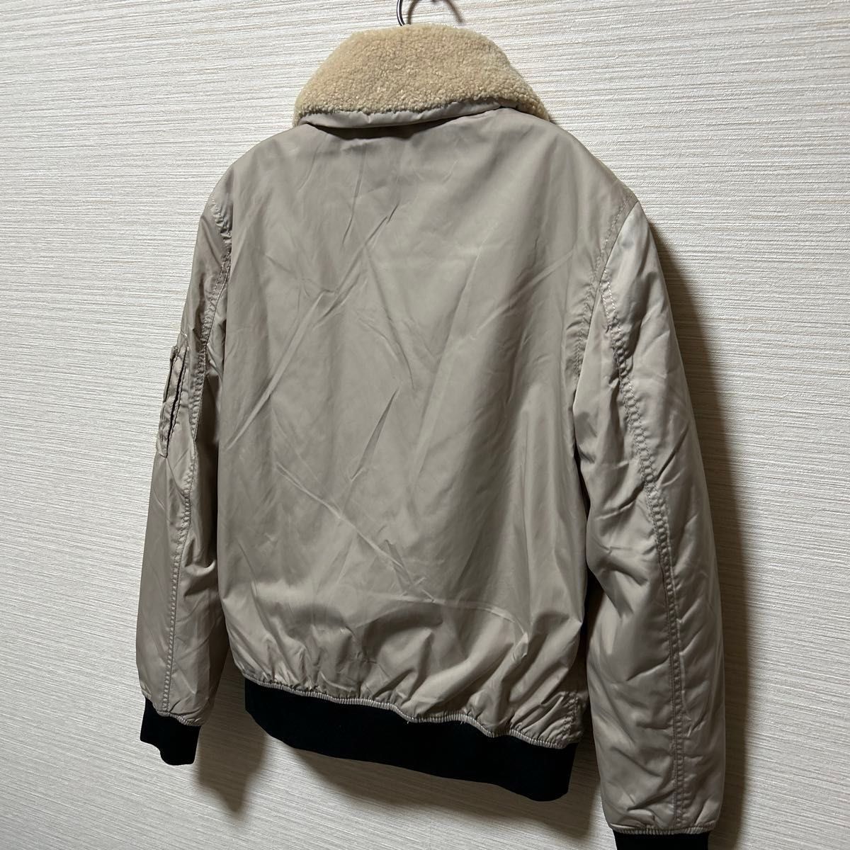 ZARA ザラ ボア襟 フライトジャケット MA-1 ブルゾン ベージュ系