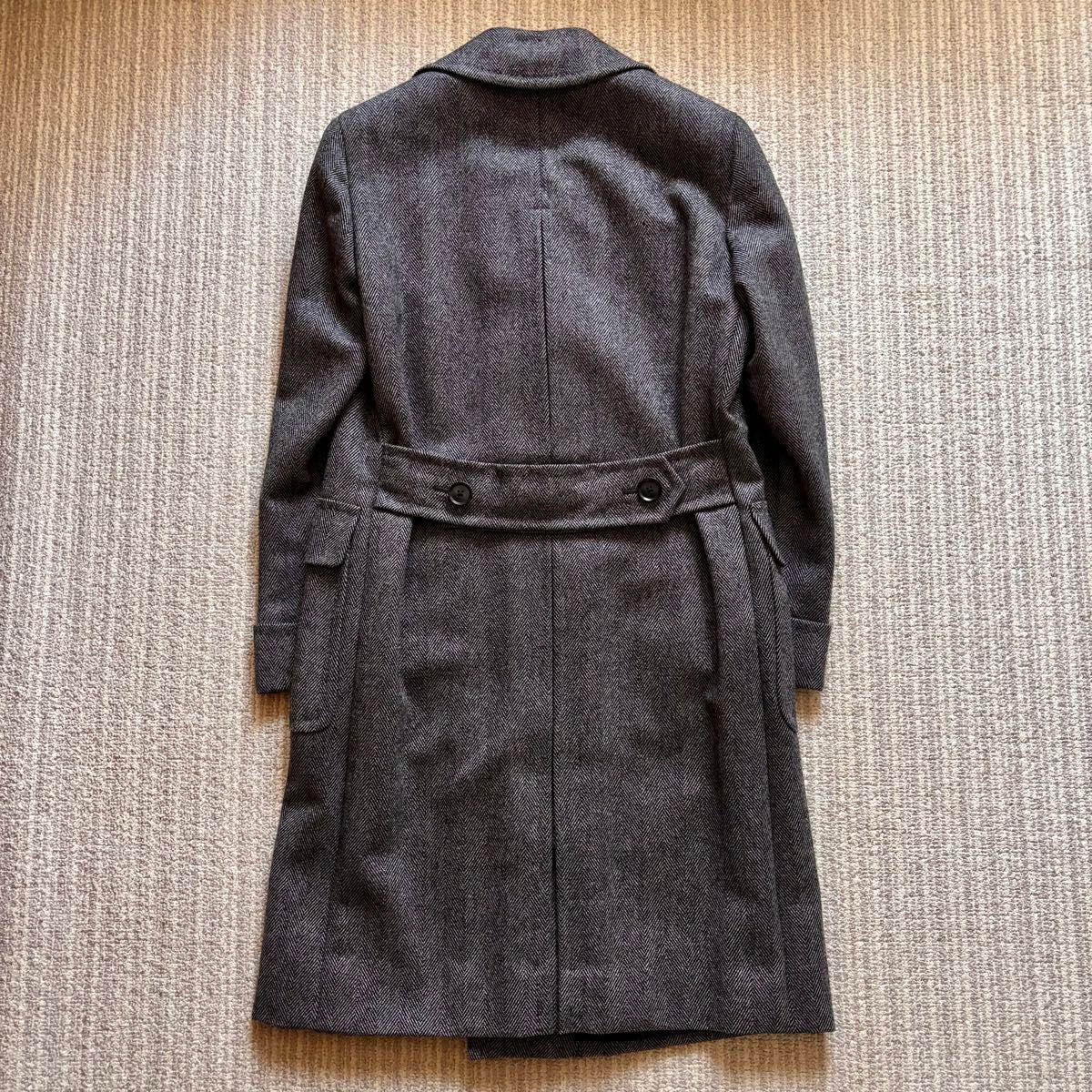 ほぼ未使用 CARUSO BEAMS F別注 ヘリンボーンダブルブレストコート