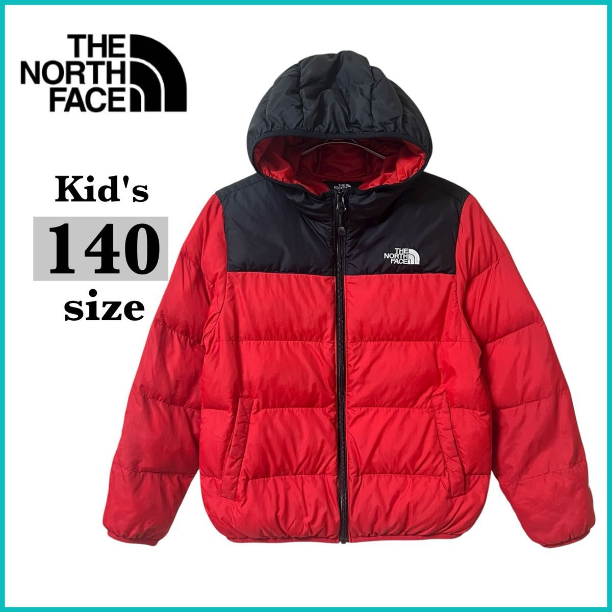 THE NORTH FACE キッズ 140 T-Ball ダウンジャケット 赤×黒 ノース