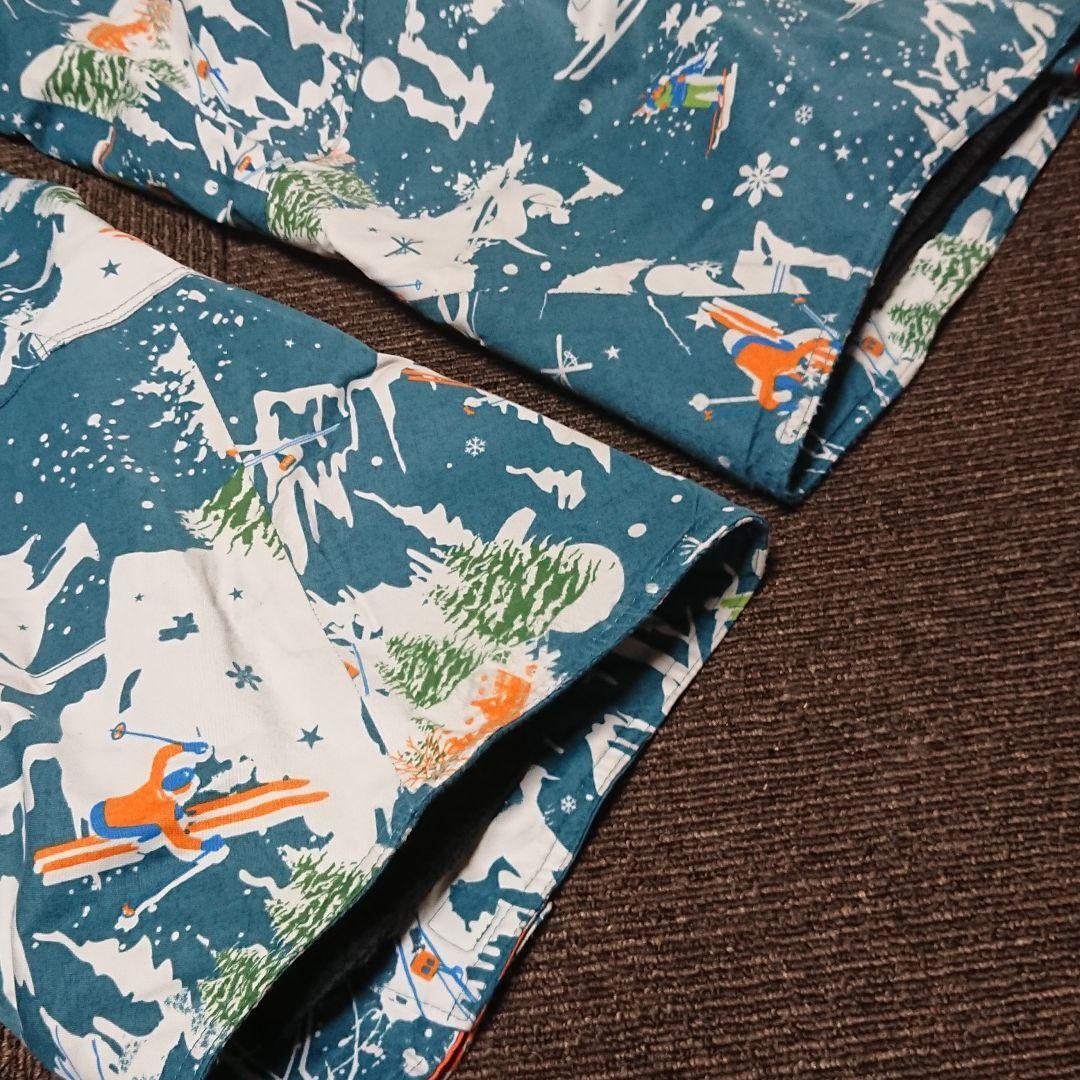 送料無料【MIZUNO】大きいサイズ水色総柄スキーウェア上下まとめ L/L