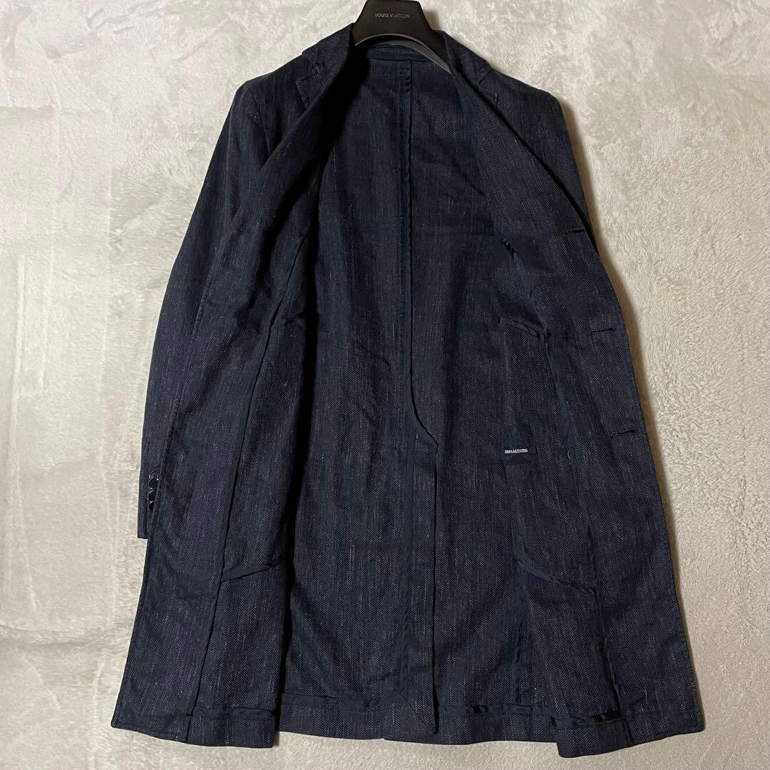 伊】TAGLIATORE タリアトーレ ヘリンボーン チェスターコート 44