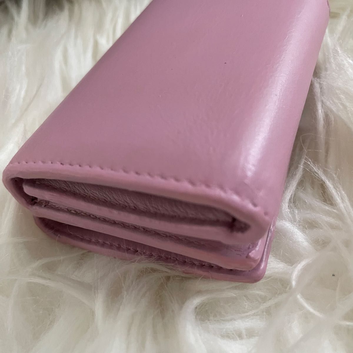 イヴ サンローラン YSL 三つ折り ミニ 財布 ロゴ Saint-Laurent ピンク