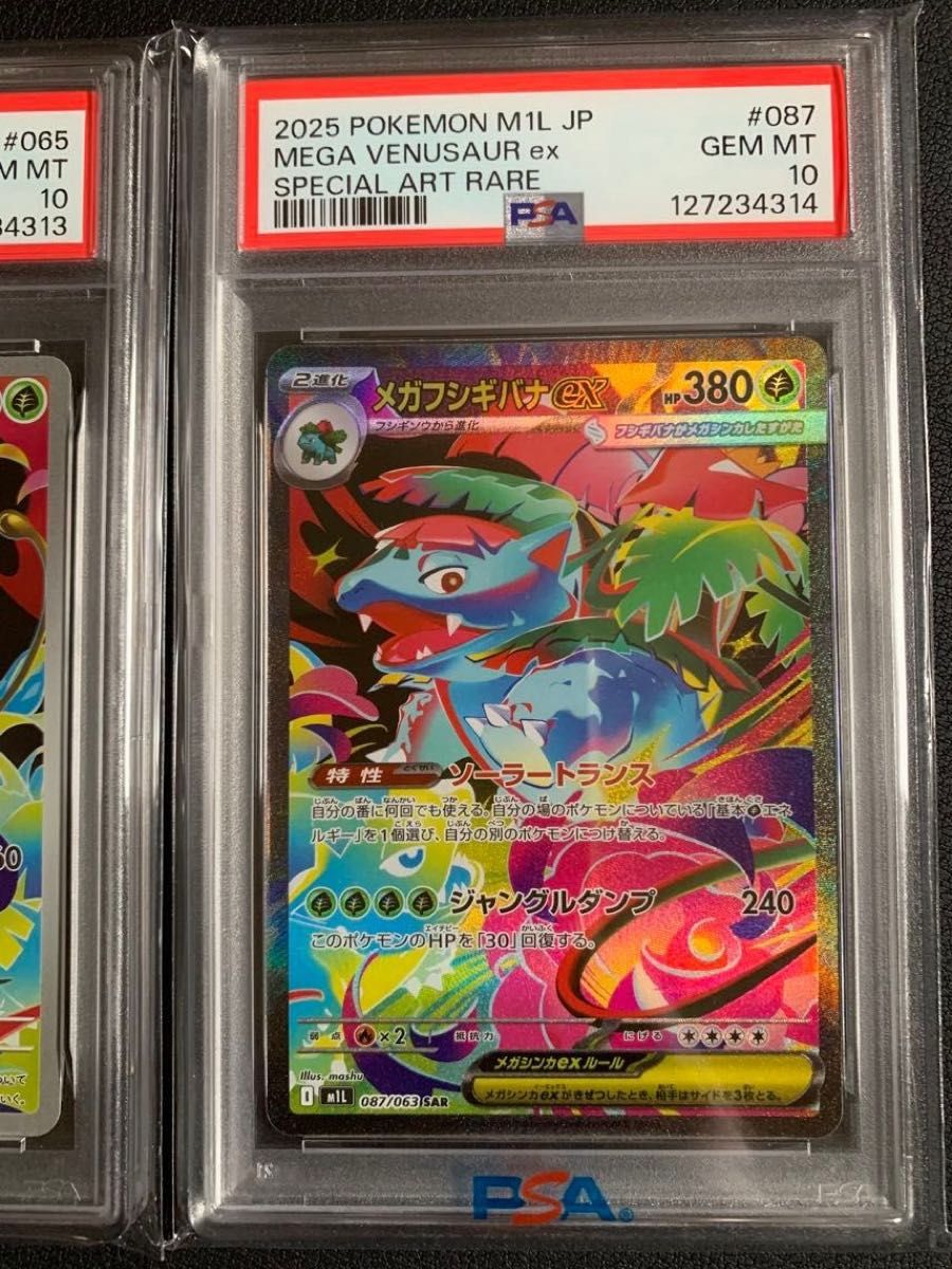 PSA10 3連番 メガフシギバナex SAR フシギソウAR フシギダネAR